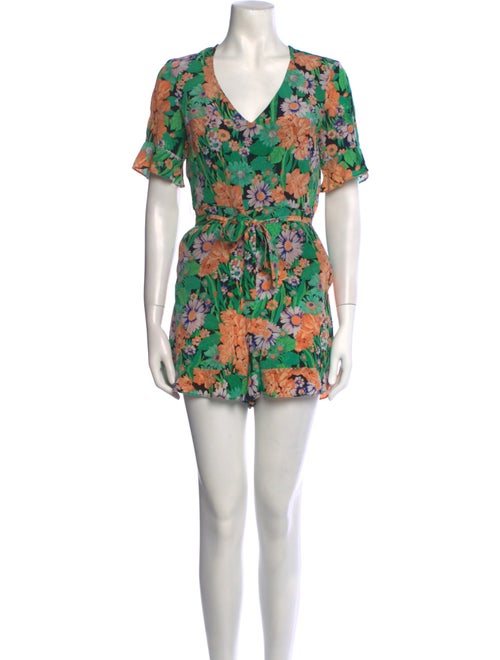 Sandro Silk Floral Print Romper