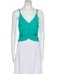 Sandro Plunge Neckline Sleeveless Crop Top