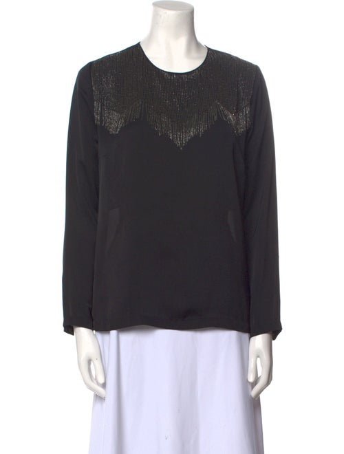 Sandro Crew Neck Long Sleeve Top