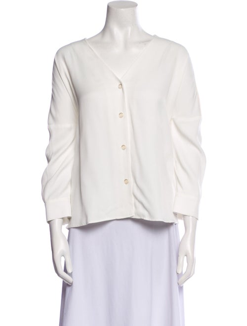 Sandro V-Neck Three-Quarter Sleeve Button-Up Top