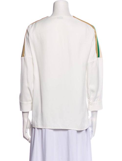 Sandro V-Neck Three-Quarter Sleeve Button-Up Top