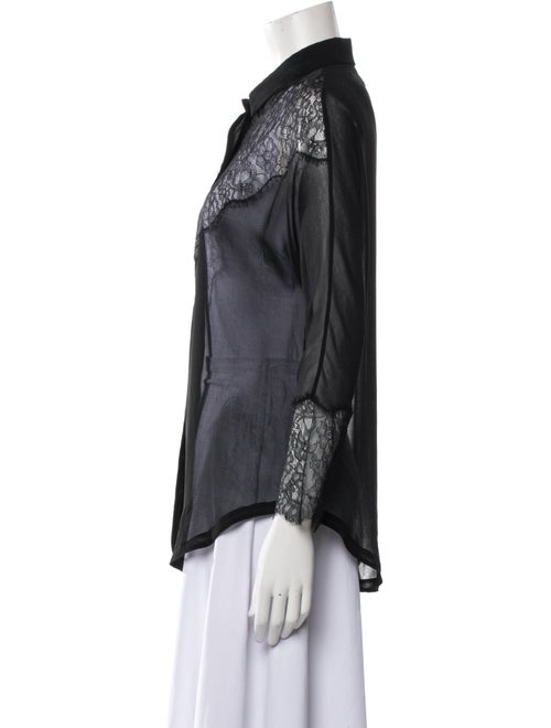 Sandro Three-Quarter Sleeve Button-Up Top