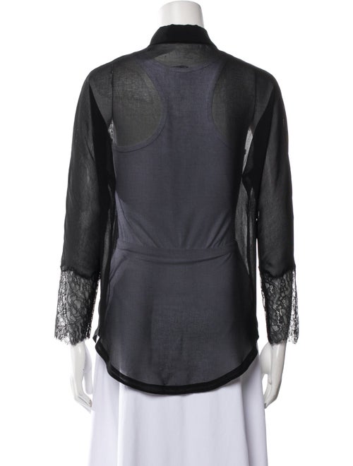 Sandro Three-Quarter Sleeve Button-Up Top