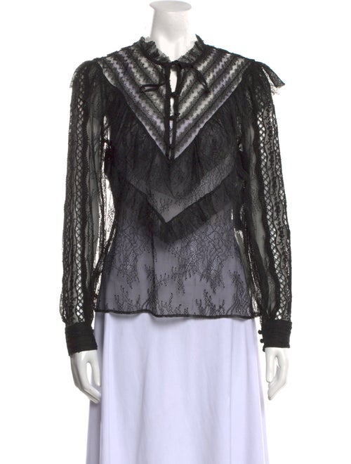 Sandro V-Neck Long Sleeve Blouse