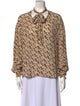 Sandro Printed Long Sleeve Blouse