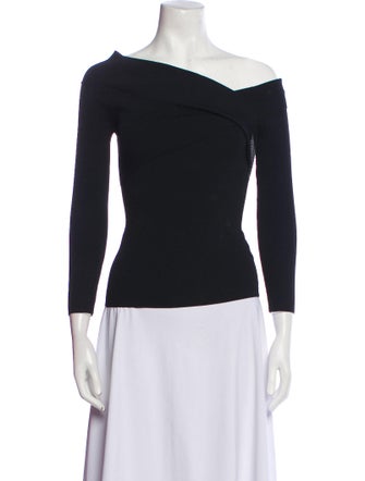 Sandro One-Shoulder Three-Quarter Sleeve Top