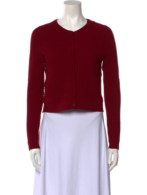 Sandro Crew Neck Long Sleeve Crop Top