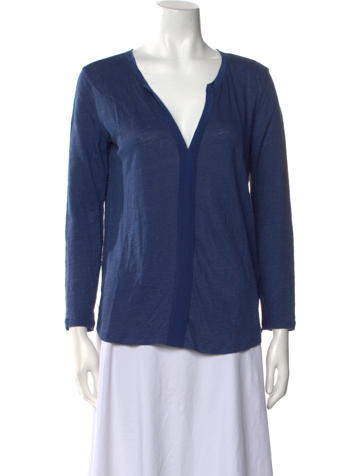 Sandro Linen V-Neck Blouse