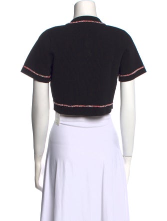 Sandro Crew Neck Short Sleeve Crop Top