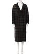Sandro Wool Plaid Print Trench Coat