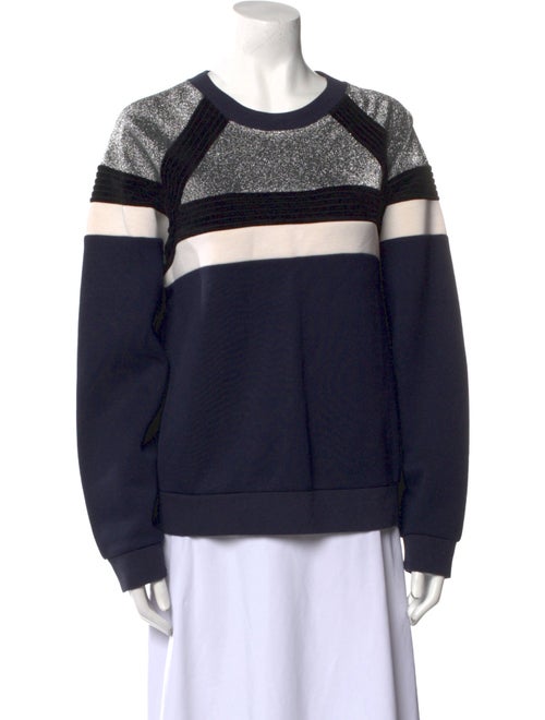 Sandro Striped Crew Neck Sweatshirt