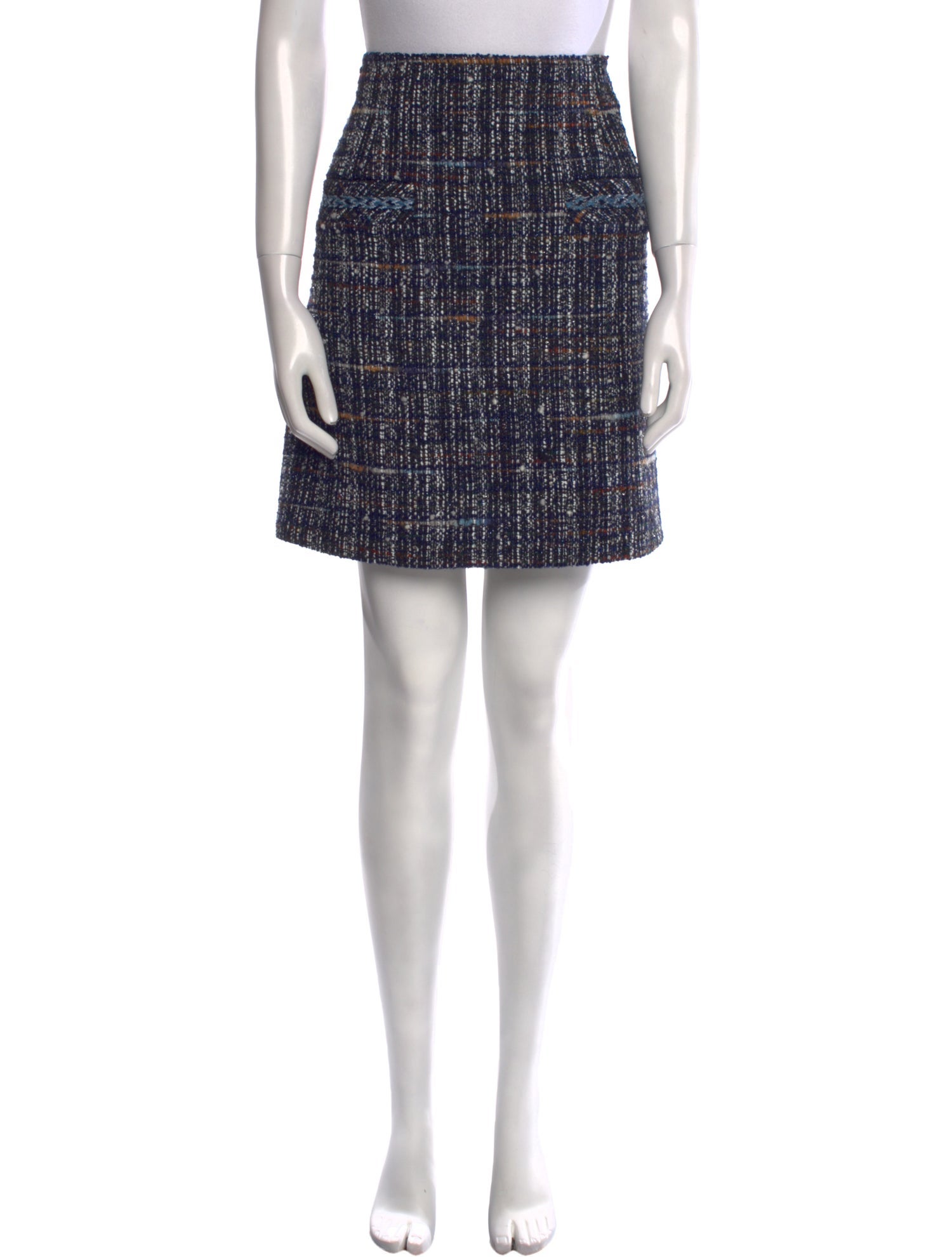 Sandro Tweed Pattern Mini Skirt