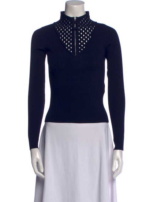 Sandro Mock Neck Long Sleeve Top