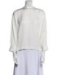 Sandro Crew Neck Three-Quarter Sleeve Blouse