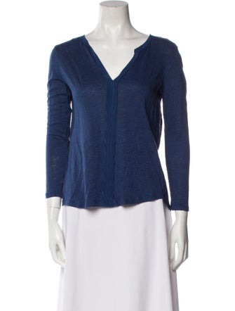 Sandro V-Neck Three-Quarter Sleeve Top