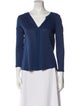 Sandro V-Neck Three-Quarter Sleeve Top