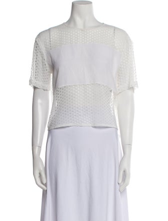 Sandro Crew Neck Short Sleeve Crop Top