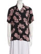 Sandro Printed Short Sleeve Button-Up Top