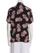 Sandro Printed Short Sleeve Button-Up Top