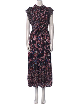 Sandro Floral Print Long Dress