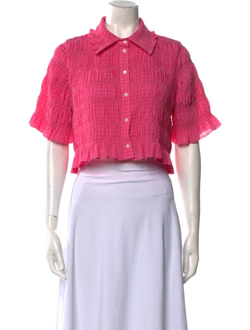 Sandro Silk Short Sleeve Crop Top