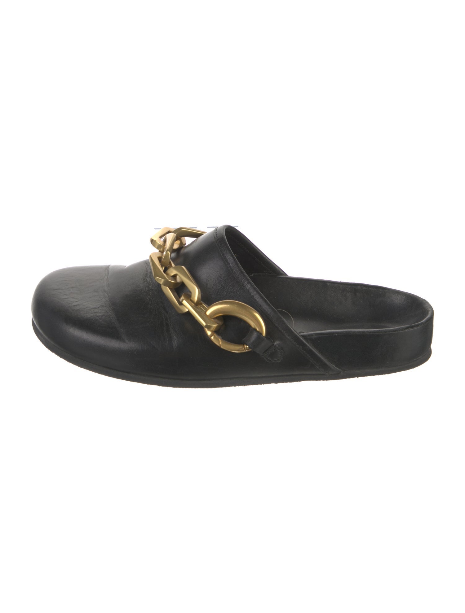 Sandro Leather Chain-Link Accents Mules