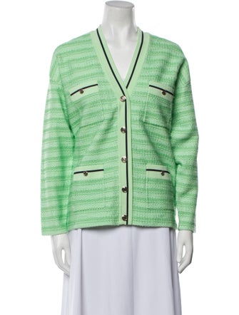 Sandro Striped V-Neck Sweater