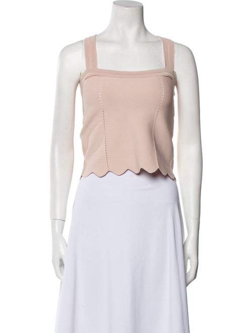 Sandro Square Neckline Sleeveless Crop Top