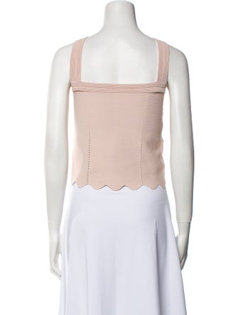 Sandro Square Neckline Sleeveless Crop Top