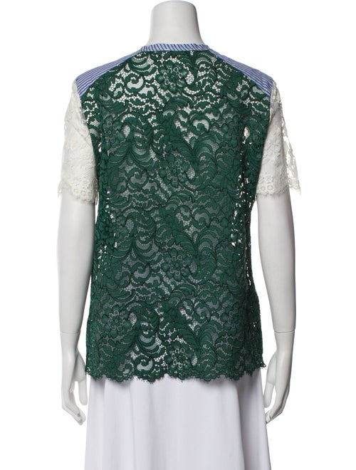 Sandro Lace Pattern V-Neck Blouse