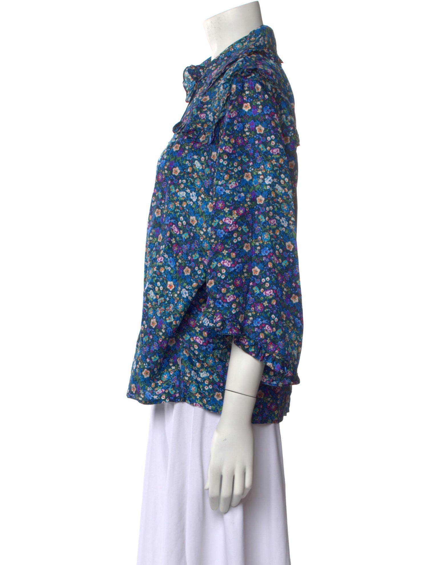 Sandro Silk Floral Print Blouse