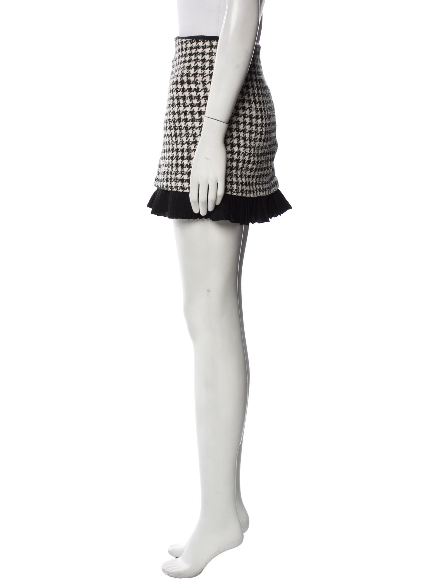 Sandro Houndstooth Print Mini Skirt