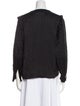 Sandro Plunge Neckline Long Sleeve Button-Up Top