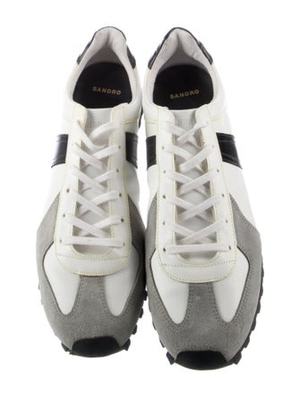 Sandro Leather Colorblock Pattern Sneakers