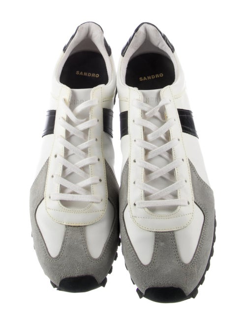 Sandro Leather Colorblock Pattern Sneakers