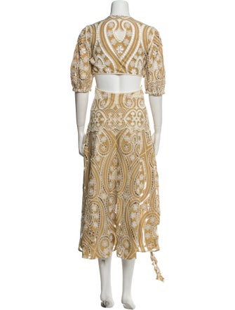 Sandro Paisley Print Long Dress