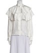 Sandro Silk Mock Neck Button-Up Top