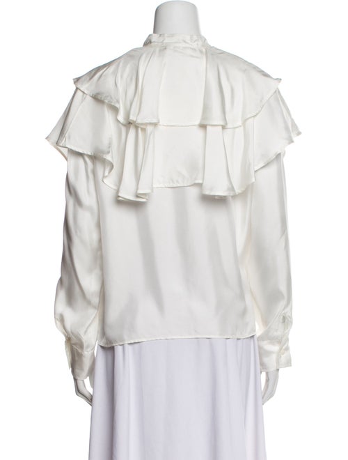 Sandro Silk Mock Neck Button-Up Top