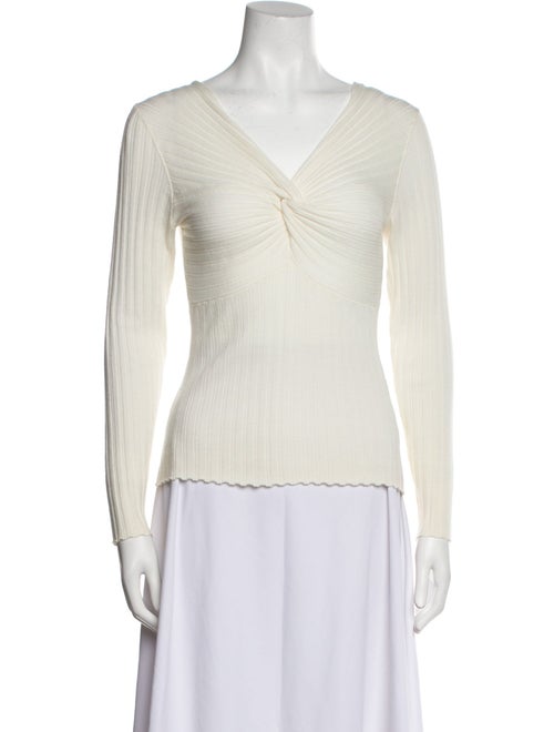 Sandro V-Neck Long Sleeve Top