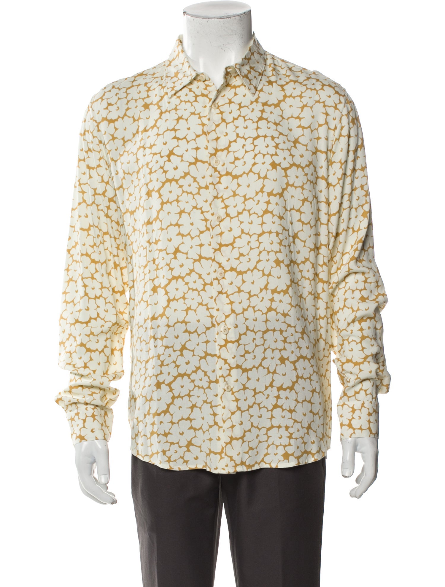 Sandro Floral Print Long Sleeve Button-Up Top
