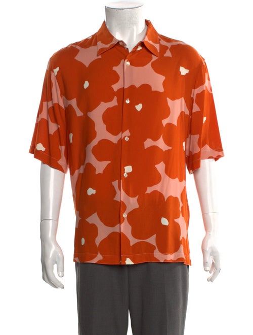 Sandro Floral Print Three-Quarter Sleeve Shirt