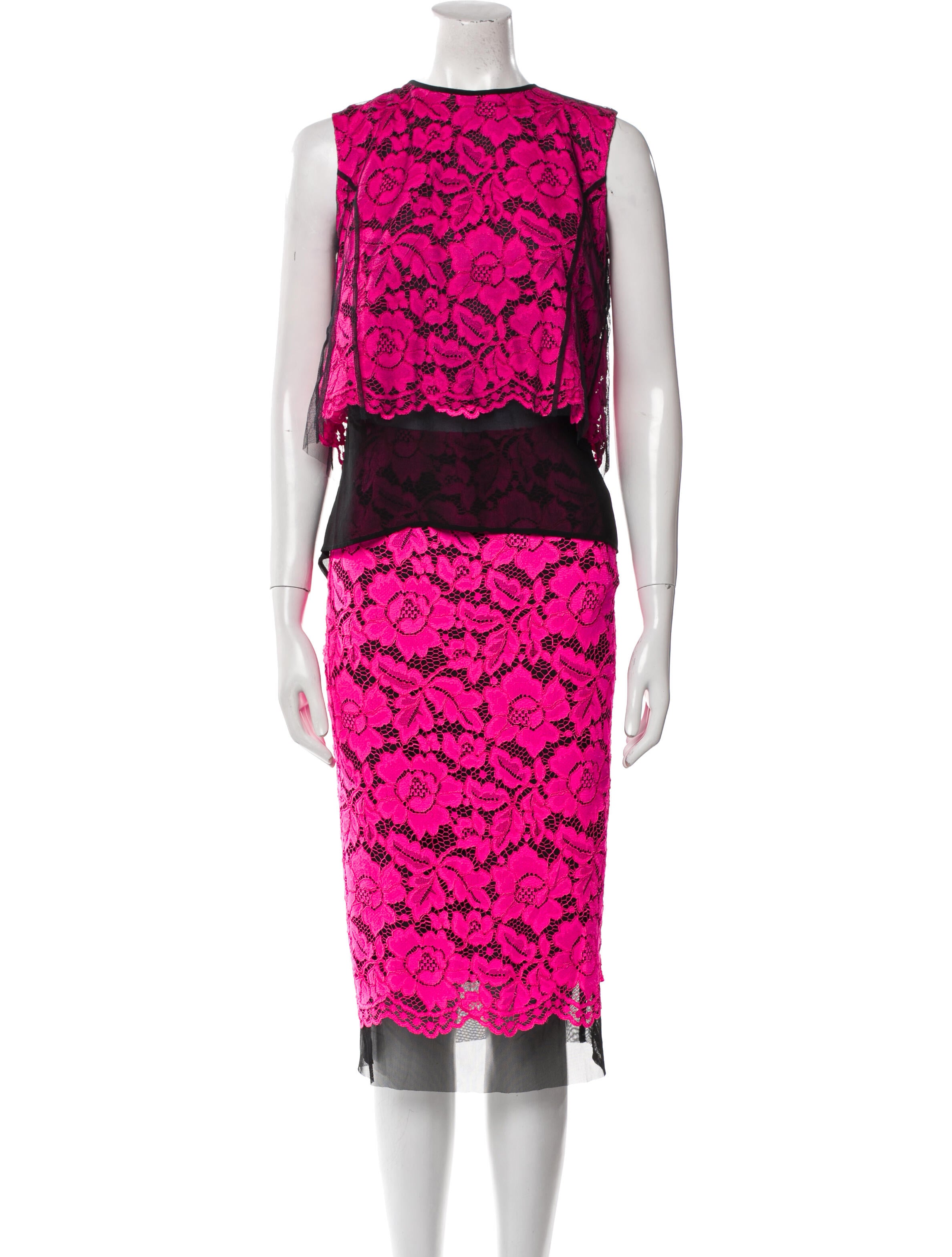 Sandro Lace Pattern Lace Trim Embellishment Skirt Set w/ Tags