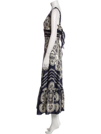 Sandro Paisley Print Long Dress