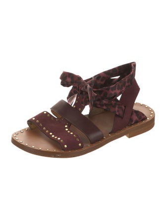 Sandro Suede Studded Accents Gladiator Sandals