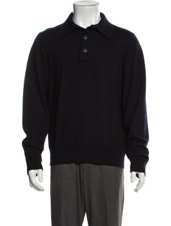 Sandro Wool Collar Polo Sweater