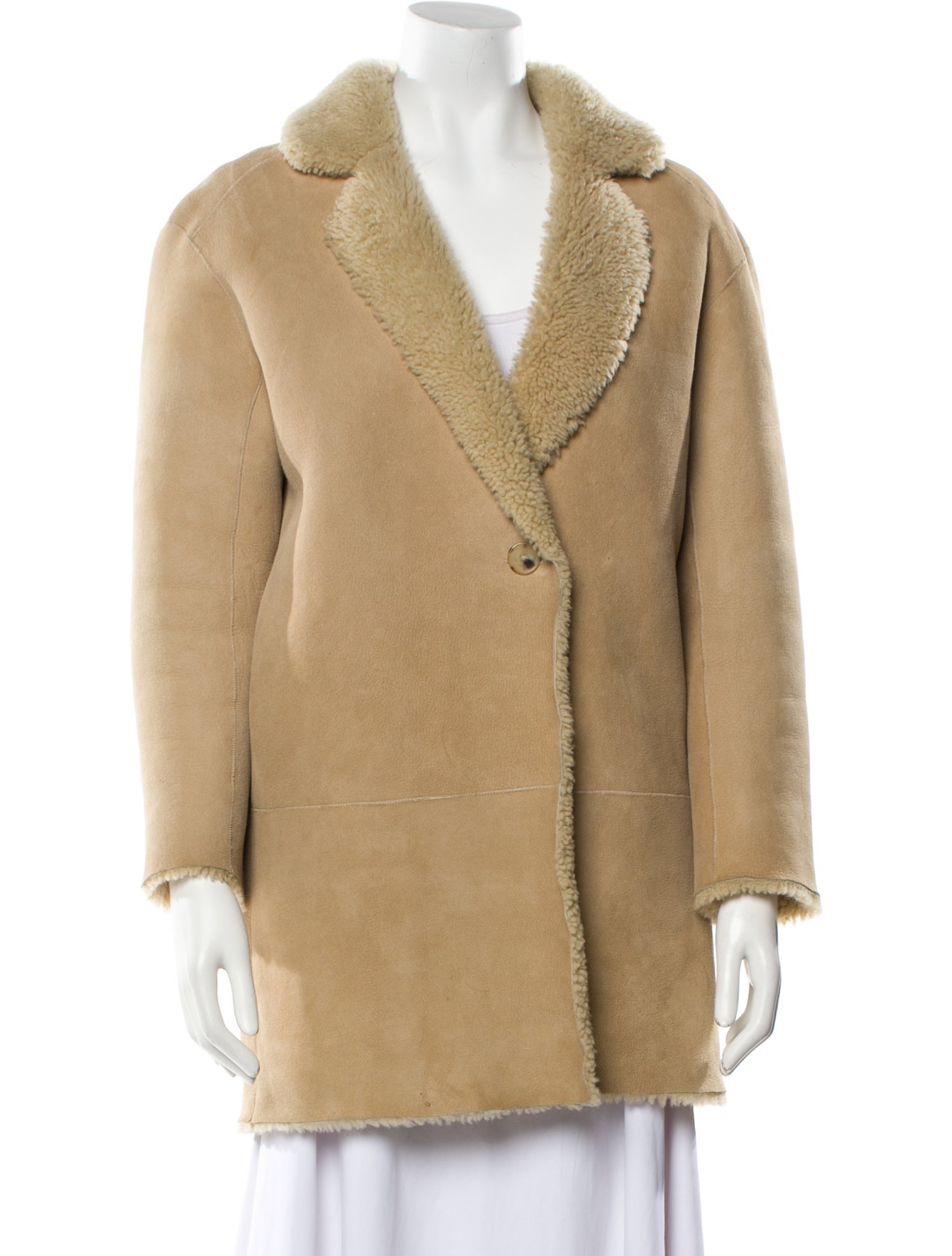 Sandro Lamb Leather Fur Coat