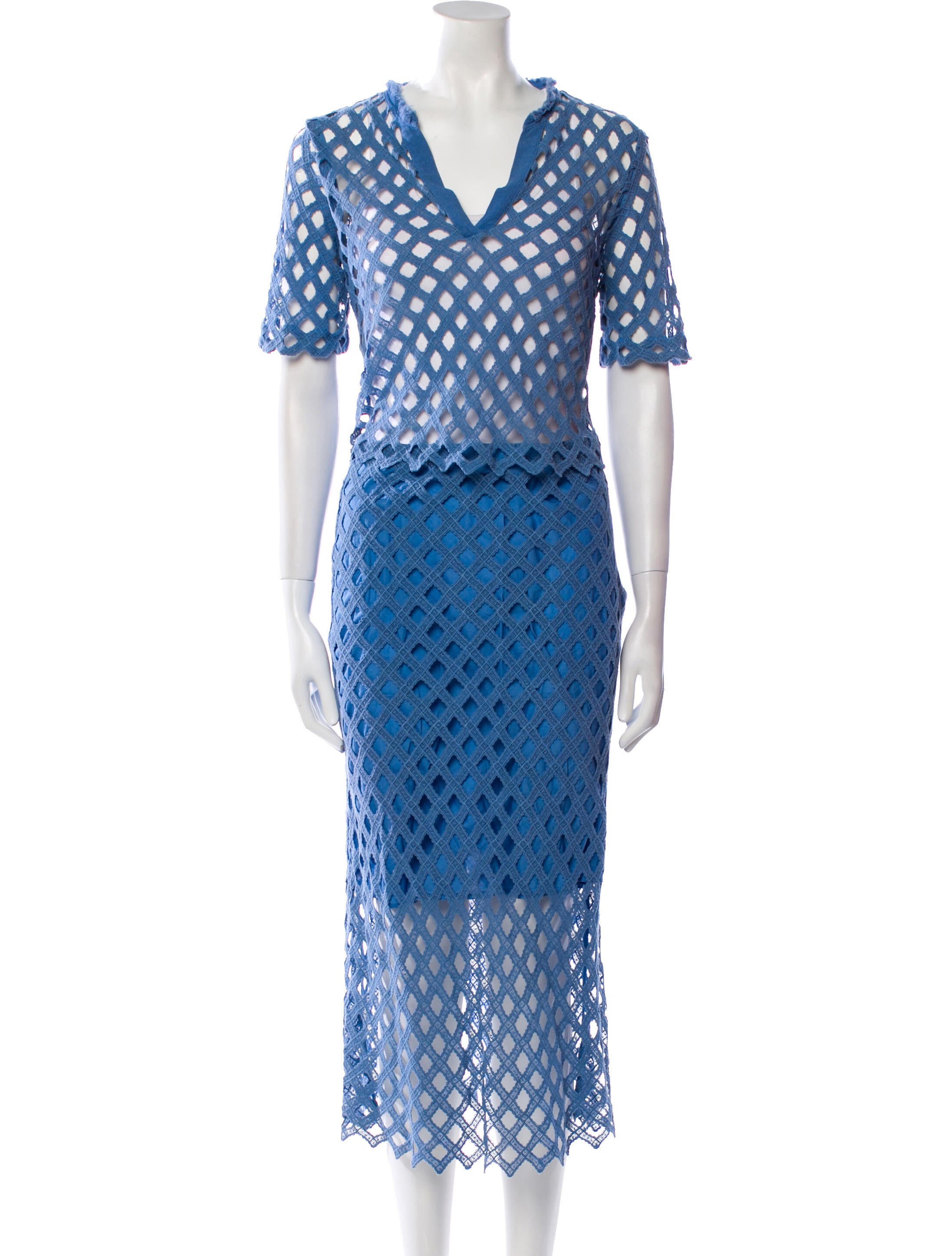 Sandro Eyelet Trim Skirt Set