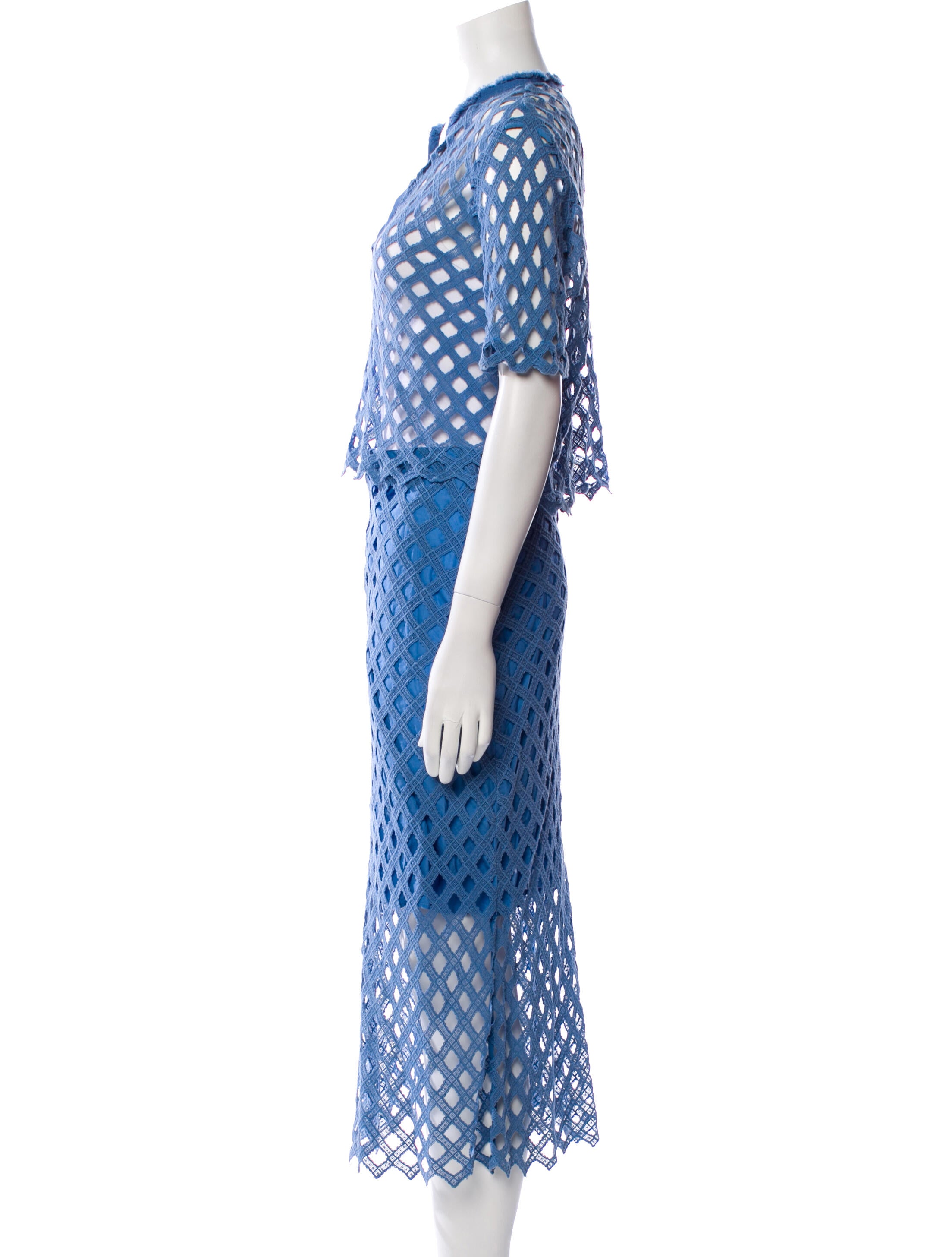 Sandro Eyelet Trim Skirt Set