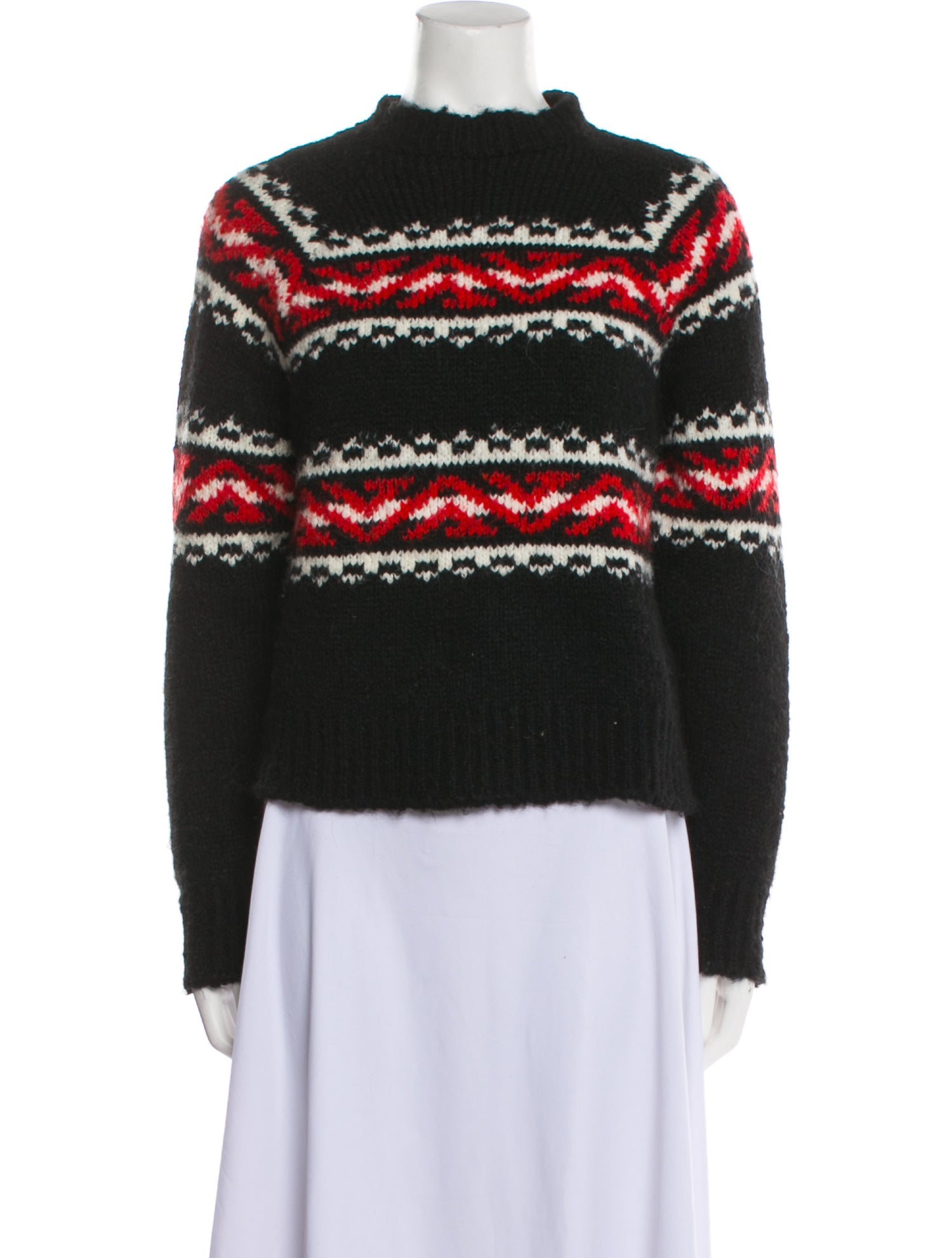 Sandro Striped Mock Neck Sweater