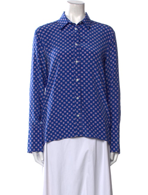 Sandro Silk Printed Button-Up Top